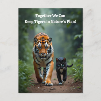 Fierce Feline Friends on the Prowl Holiday Postcard