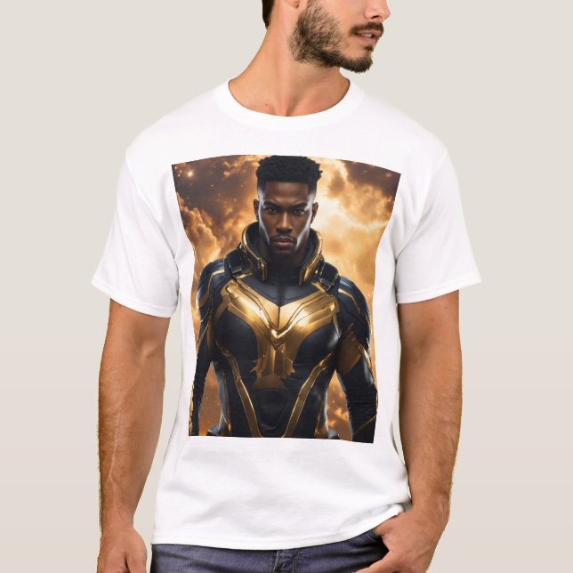 Fierce Flame-Scales Superhero Design T-Shirt (Front)