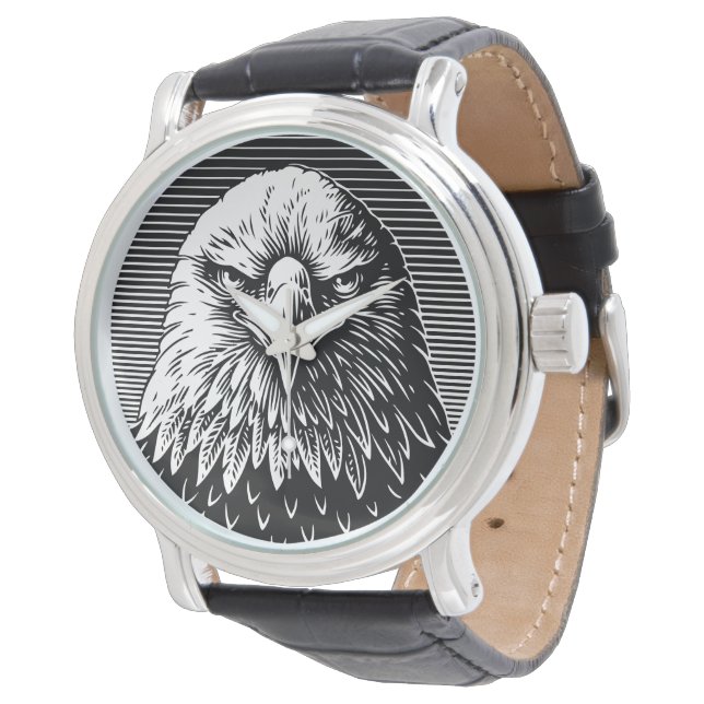 Fierce Fury: The Powerful Gaze of an Eagle Watch (Angled)