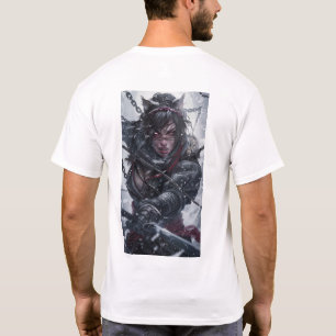Fierce Girl Ninja with Tiger Teeth Fight T-Shirt