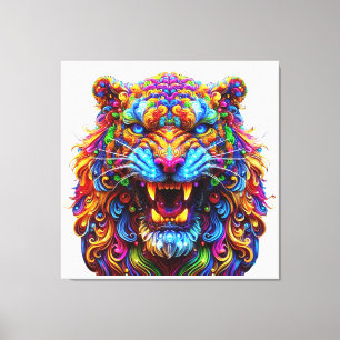 Fierce Glowing Tiger Canvas Print