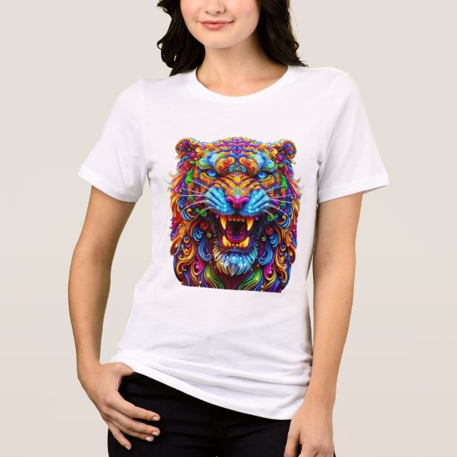 Fierce Glowing Tiger Tri-Blend Shirt (Front)