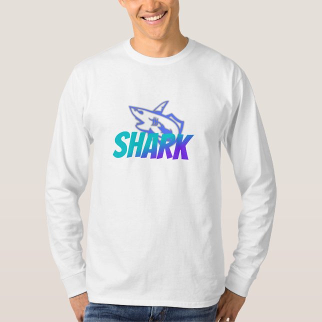 Fierce Gradient Shark Logo | Bold Ocean T-Shirt (Front)