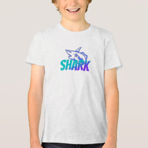 Fierce Gradient Shark Logo Bold Ocean Tri-Blend Shirt