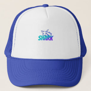 Fierce Gradient Shark Logo Bold Ocean Trucker Hat