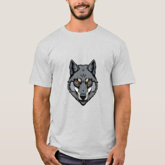 Fierce Grey Wolf with Amber Eyes T-Shirt