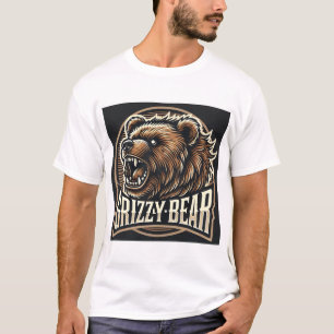 Fierce Grizzly Bear Illustration T-Shirt