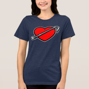 Fierce Heartbreaker Anime Hearts Crowbar Design Tri-Blend Shirt