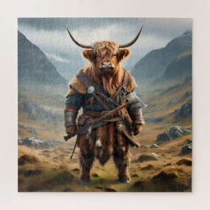 Fierce Highland Warrior: The Courageous Cow Viking Jigsaw Puzzle