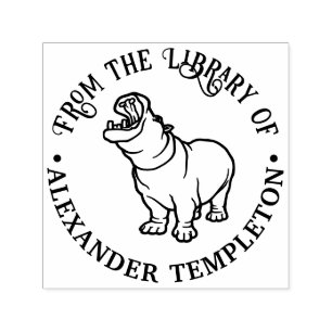 Fierce Hippopotamus #2 Line Art Library Book Name Self-inking Stamp