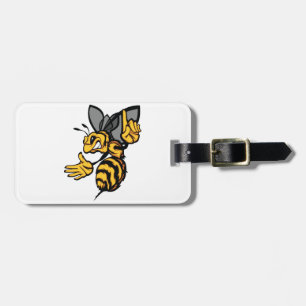 Fierce Hornet Mascot Angry Yellow Luggage Tag
