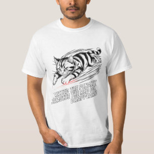 Fierce Laser-Chasing Cat T-Shirt for Men