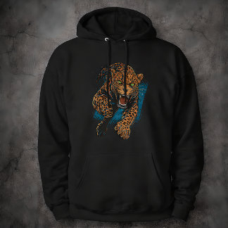 Fierce Leopard Big Cat Wildlife Art Animal Hoodie