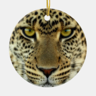 Fierce Leopard Ceramic Tree Decoration