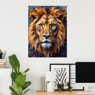 Fierce Lion Close-up Poster