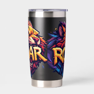 Fierce Lion Roar Motivational Colourful Wildlife A Insulated Tumbler