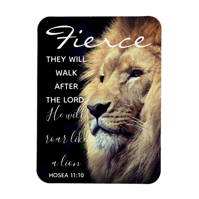 Fierce Lion | Scripture Magnet (Vertical)