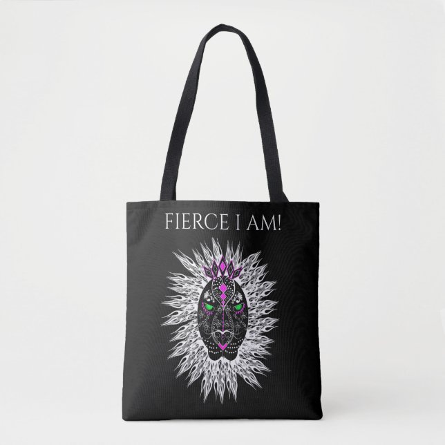 Fierce Lion, Tote, Lion's Face Tote Bag (Front)