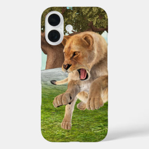 Fierce Lioness Jungle Adventure Art iPhone 16 Case