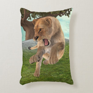 Fierce Lioness Jungle Adventure Art Decorative Cushion