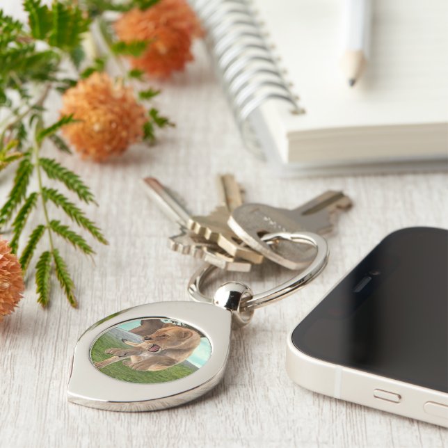 Fierce Lioness Jungle Adventure Art Key Ring (Side)