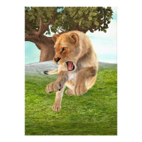 Fierce Lioness Jungle Adventure Art