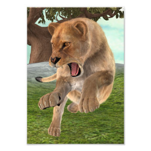 Fierce Lioness Jungle Adventure Art Photo Print