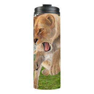 Fierce Lioness Jungle Adventure Art Thermal Tumbler