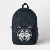 Fierce Lone Wolf Head Graphic All-Over Print Bag