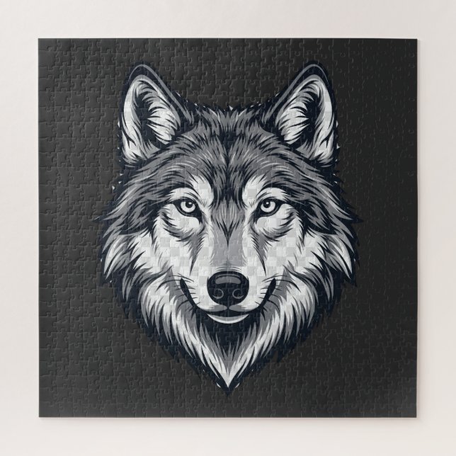 Fierce Lone Wolf Head Graphic Jigsaw Puzzle (Vertical)