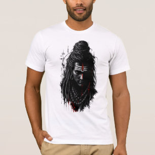 Fierce Lord Shiva Mahakal Grunge Dark Splash Art T-Shirt