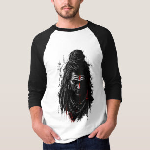 Fierce Lord Shiva Mahakal Grunge Dark Splash Art T-Shirt