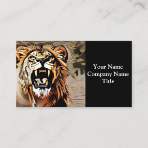 Fierce Majestic Lion - King Of The Beasts Business Card