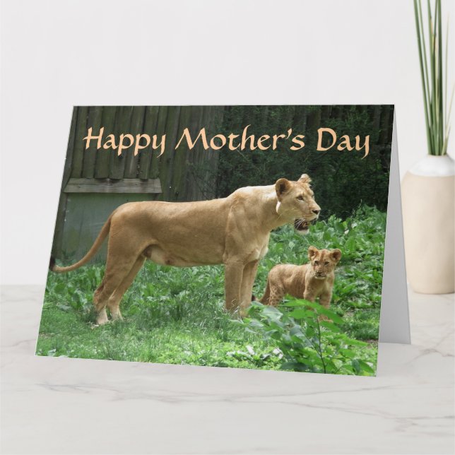 Fierce Momma Lion Mother's Day BIG Card (Front)