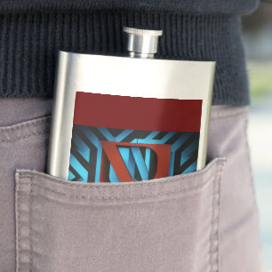 Fierce Netflix Logo on Black and Blue Background- Hip Flask