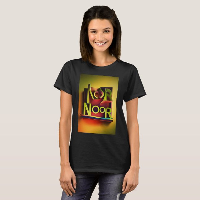 Fierce "Noor" 3D Logo Design for girl T-Shirt (Front Full)
