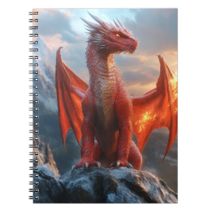 Fierce Orange Angry Dragon  Notebook