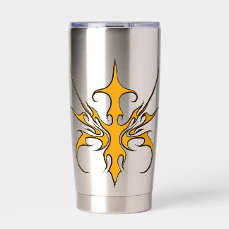 Fierce Orange Tribal Line Art Illustration Insulated Tumbler