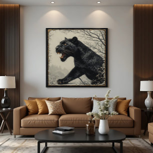 Fierce Panther Dark Fantasy Canvas Print
