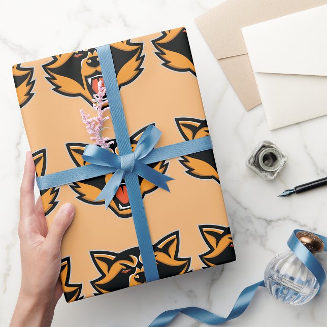 Fierce Raccoon Mascot Bold Wild Animal Graphic  Wrapping Paper (Creator Uploaded)