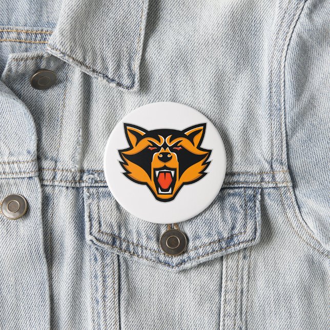 Fierce Racoon Mascot Bold Wild Animal Graphic  7.5 Cm Round Badge (Creator Uploaded)