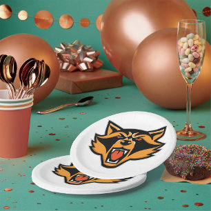 Fierce Racoon Mascot Bold Wild Animal Graphic Paper Plate
