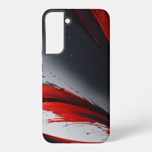 Fierce Red & Black Brushstroke Art Samsung Galaxy Case