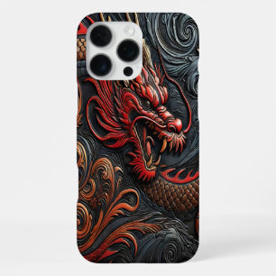 Fierce Red Dragon Relief Art iPhone 16 Pro Max Case