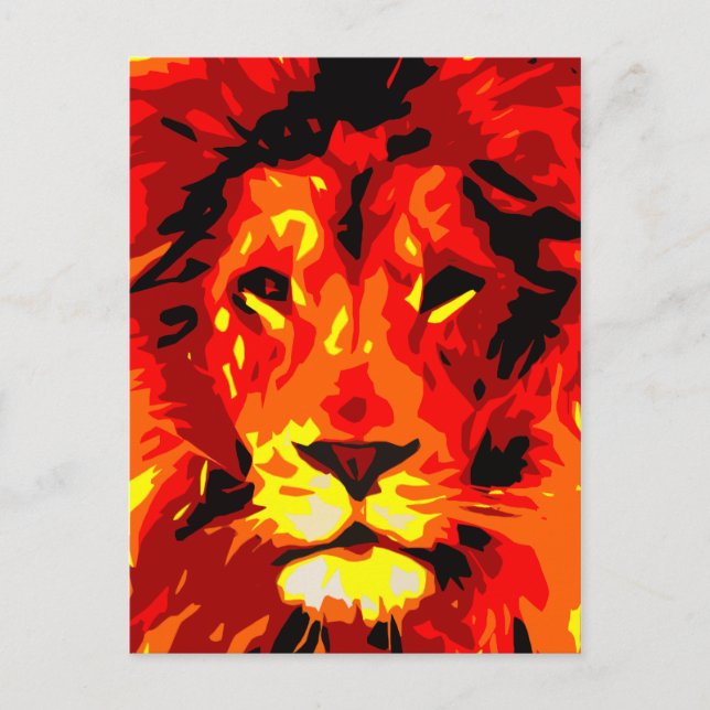 Fierce Red Lion Postcard (Front)