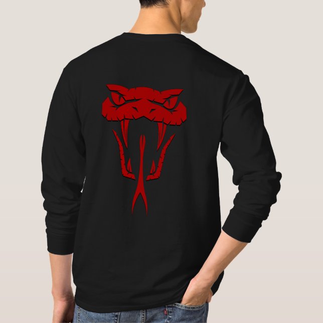 Fierce Red Snake Face Long Sleeve T-Shirt (Back)
