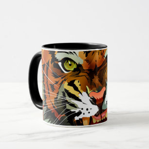 Fierce Roaring Tiger Ceramic Mug Bold Wildlife