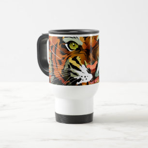 Fierce Roaring Tiger Travel Coffee Mug Bold