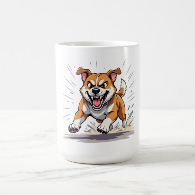 Fierce Running Dog – Power & Motion Illustration Coffee Mug (Center)