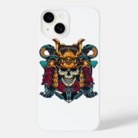 Fierce Samurai Skull Vintage Tattoo Art